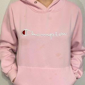 pink champion hoodie
